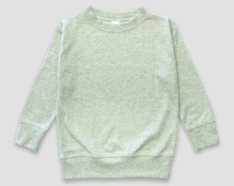 Sublimation Blanks -Toddler & Kids Long Sleeve Pullover Shirts – Polyester Cotton Blend - Pink, Blue, Green, Oatmeal
