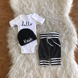 Baby Boy Coming Home Outfit Baby Boy Newborn Personalized Baby Boy Outfit