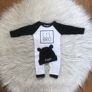 Gift Newborn, Baby Boy Personalized Gift Boy Coming Home Outfit Boy Coming Home Outfit  Little Brother