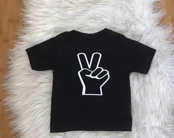 TWO birthday shirt - peace sign tee- second birthday shirt - 2 year old birthday - 2nd Birthday Boy - birthday Girl - 2T Boy clothes