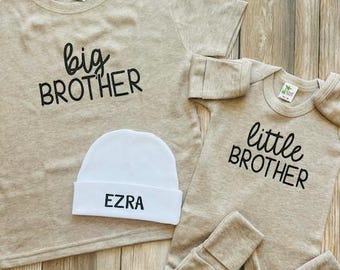 Sibling Shirts -Big Brother Little Brother - Sibling Set Shirts - Sibling Tees - New Mom Gifts - Baby Shower Gifts - Sage Green