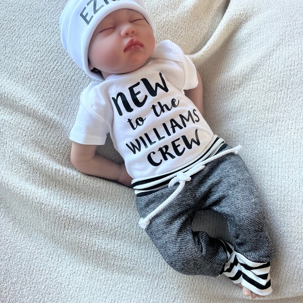 GIFT NEWBORN Baby Boy Coming Home Outfit baby boy personalized baby boy hat baby shower gift baby boy gift clothes new mom gifts