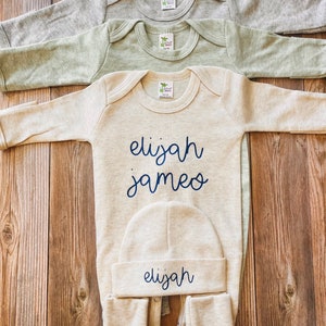 GIFT NEWBORN/ Baby Name Romper /Baby Boy Coming Home Outfit/ baby boy personalized /baby shower gift