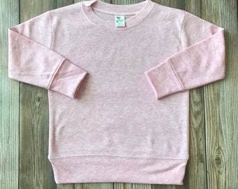 Tessuti per sublimazione - Tessuti per HTV - Tessuti per ricamo - Magliette a maniche lunghe ROSA per bambini e ragazzi - Miscela di poliestere e cotone