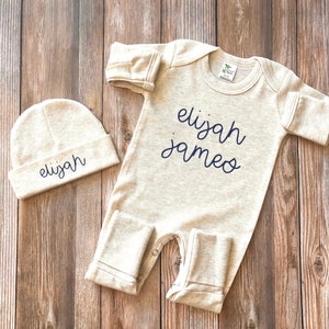 GIFT NEWBORN/ Baby Name Romper /Baby Boy Coming Home Outfit/ baby boy personalized /baby shower gift