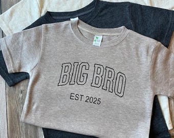 Camiseta Big Bro Est, año personalizado, anuncio de Gran Hermano, regalo de baby shower