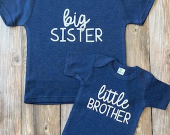 Sibling Matching Shirts, Big Brother, Little Brother, Big Sister, Little Sister, New Baby Announcement, Baby Shower Gifts