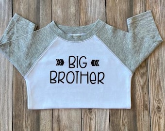 Grote broer shirt grote broer kleine broer grote broer raglanshirt zwart-wit grote broer zwangerschap aankondiging broers en zussen shirts big
