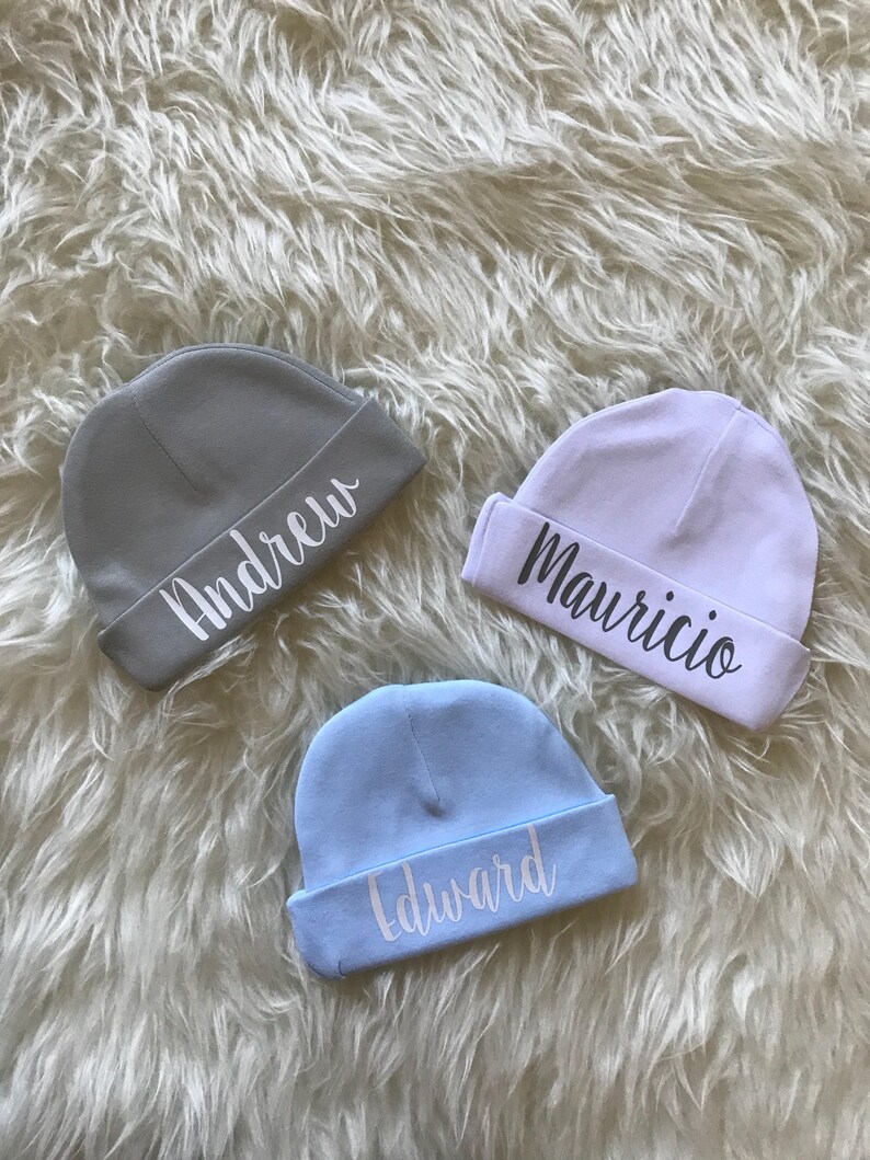 Baby beanie with name / Personalized Newborn baby beanie / Etsy