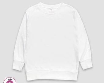 Sublimation Blanks - Toddler & Kids Long Sleeve Pullover T-shirt – 100% Polyester