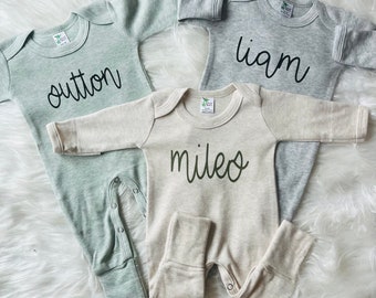 GIFT NEWBORN/ Baby Name Romper /Baby Boy Coming Home Outfit/ baby boy personalized /baby shower gift