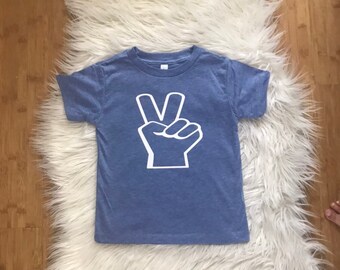 TWO birthday shirt - peace sign tee- second birthday shirt - 2 year old birthday - 2nd Birthday Boy - birthday Girl - 2T Boy clothes