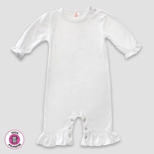 Ruffle-trimmed Muslin Romper Suit