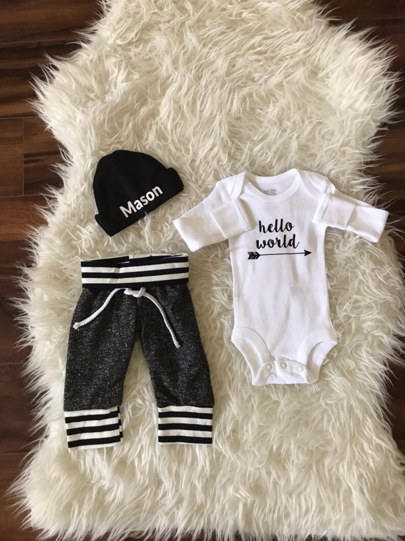 BABY BOY Coming Home Outfitbaby boypersonalizedbaby boy hatbaby shower giftbaby boy giftclothesnew momexpecting mom gifts