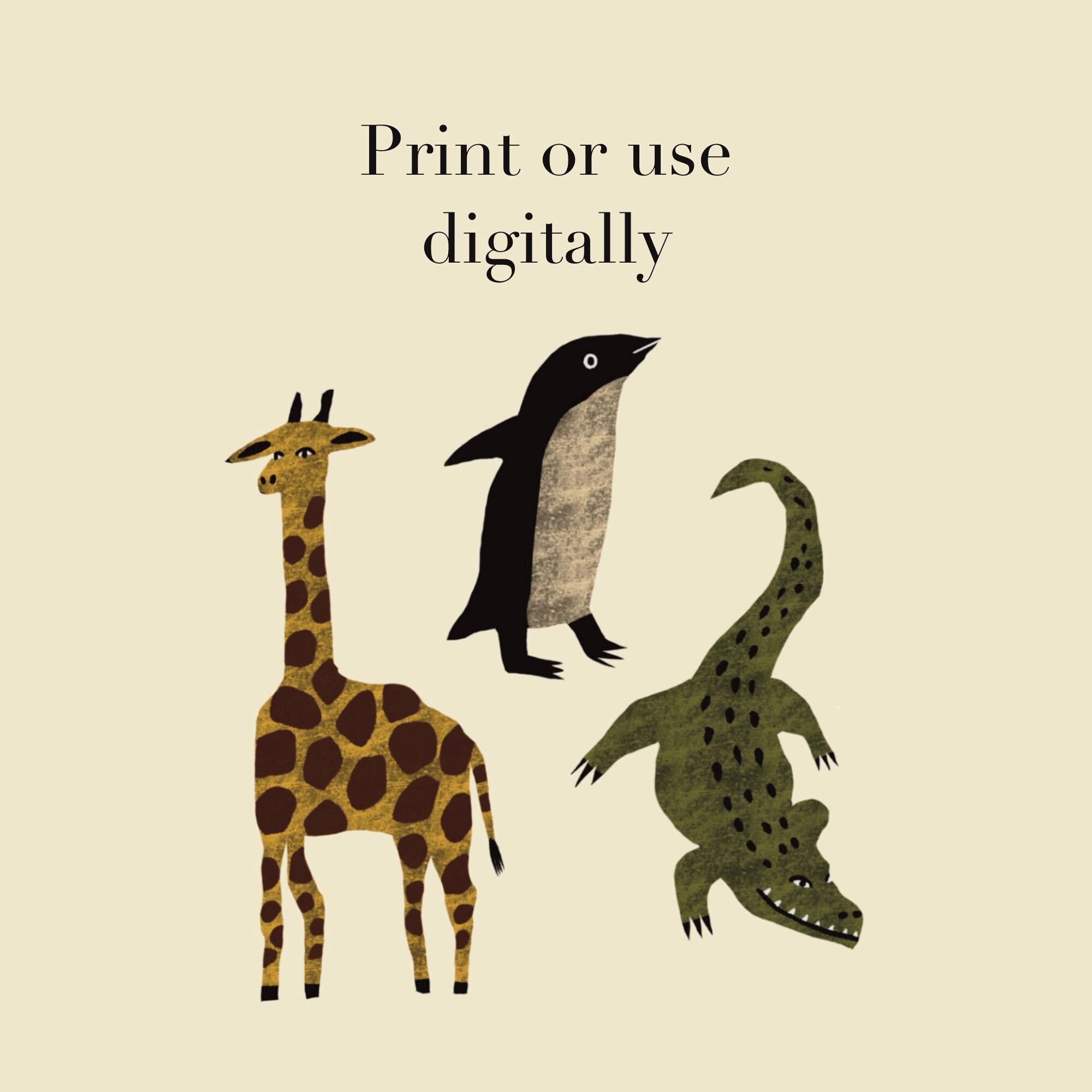 Zoo Animal Stickers PNG – Printable Sticker Sheet & Clipart Pack, Cozy ...