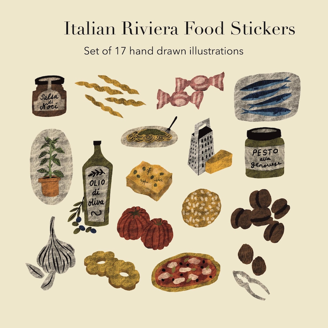 Italian Riviera Sticker Italian Riviera Food Stickers PNG – Printable Sticker Sheet & Clipart ...