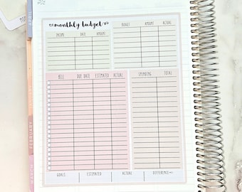 Monthly Budget 2.0 planner sticker - Happy Planner - Christmas gift - finance - dot journal