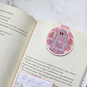 Pink Haunted Library Magnetic Bookmark - Halloween and fall - Planner Clip - Planner Bookmark
