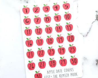 Apple Date Covers planner stickers - DC0026 - Happy Planner - Christmas gift