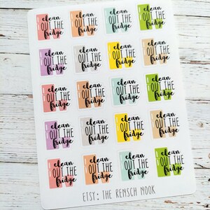 Clean Fridge Planner Stickers | Clean Out Fridge Stickers | Cleaning Planner | Chore Planner | Home Management