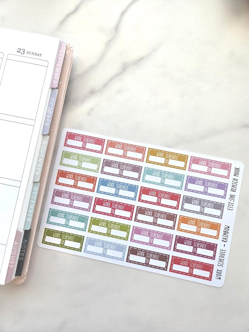 Work Schedule Planner Stickers | Work Shift Planner Stickers | Work Hours Planner Stickers | Employee Planner Stickers image 6
