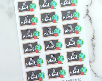No School Planner Stickers | School Holiday Planner Stickers | Teacher Planner Stickers | Back to School Stickers | Hand Drawn Stickers