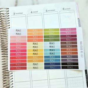 Meals header planner stickers -banner - meal planning - Gift for her - Daily Planner - Erin Condren, Happy Planner - food -