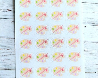 Paint Palette Planner Stickers | Art Planner Stickers | Painting Planner Stickers | Artist Planner Stickers | Creative Hobby Stickers
