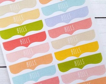 Bills header planner stickers - 0130 - banner - Gift for her - Daily Planner - Filofax, Erin Condren, Happy Planner - finance