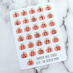 Pumpkin Date Covers planner stickers - DC0017 - October date covers - Spooky planner stickers - Halloween planner stickers - cover ups