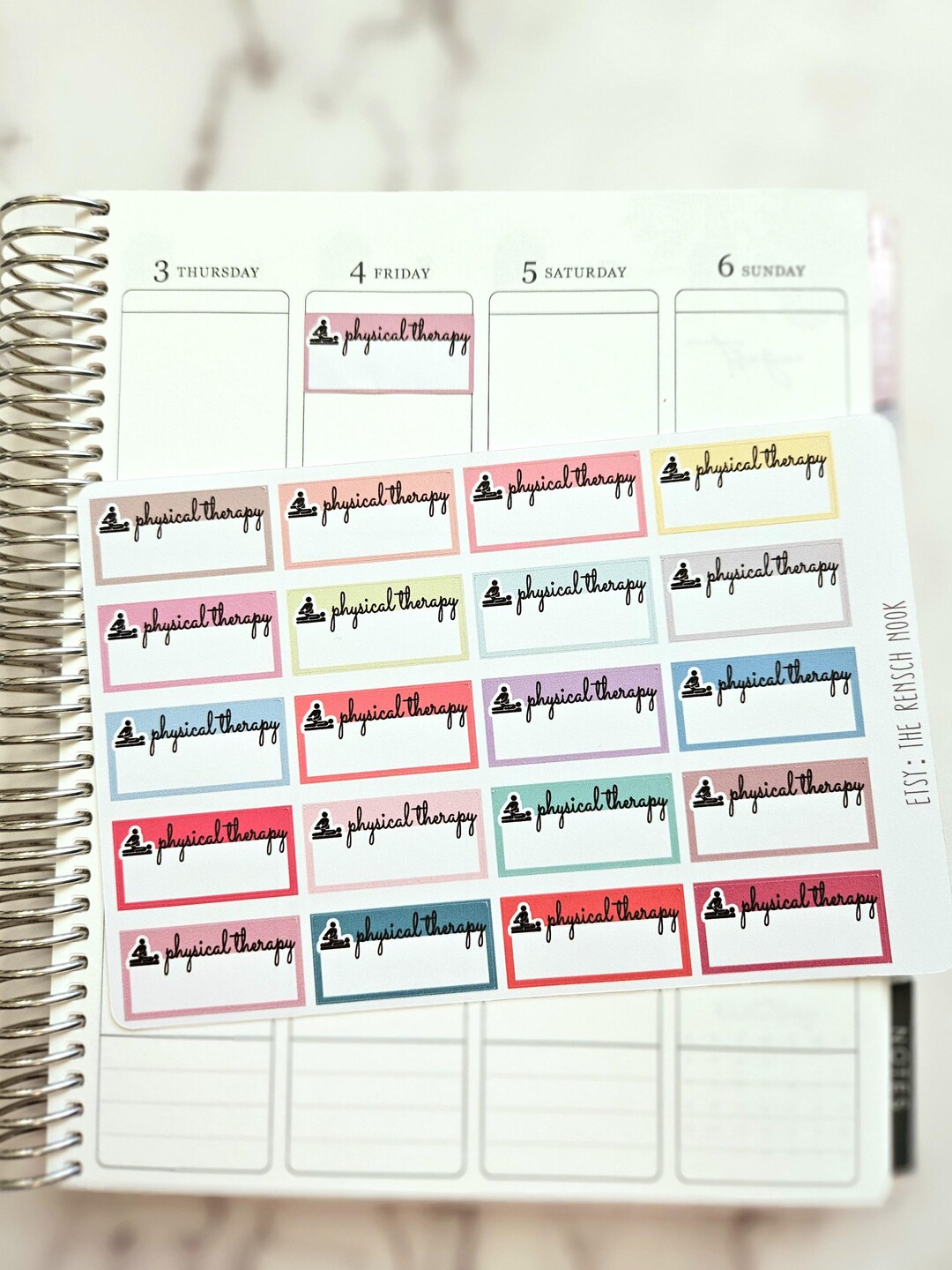 Physical Therapy Appointment Boxes Planner Stickers - Etsy