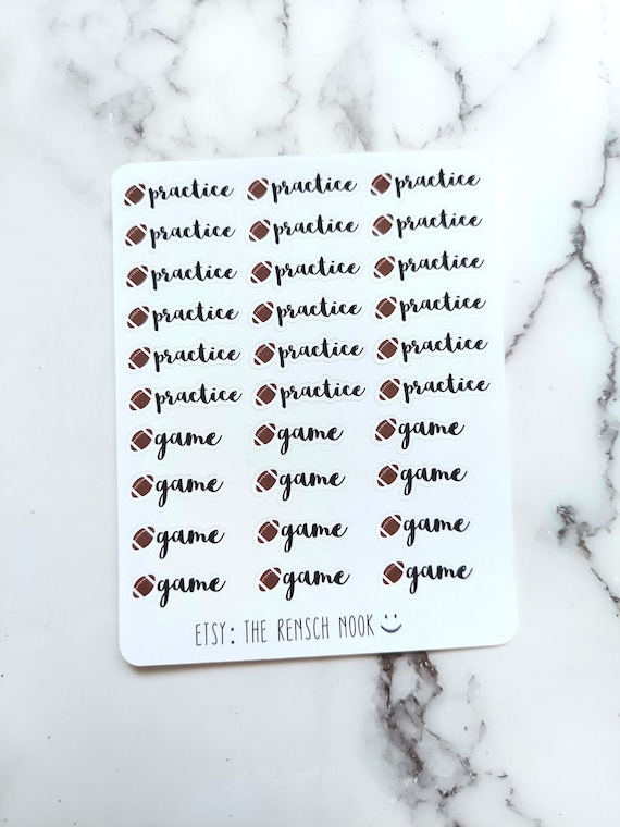 Football Practice & Game Planner Stickers | Football Schedule Stickers | Football Mom Planner | Sports Planner Stickers | Game Day Stickers