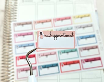 Nail Appointment Planner Stickers | Nail Salon Appointment Box Stickers | Manicure Planner Stickers | Beauty Appointment Stickers