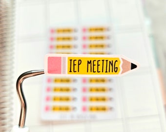 IEP Meeting Pencils Planner Stickers | Teacher Planner Stickers | School Planner Stickers | Special Education Planner Stickers