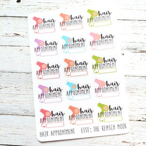 Hair Appointment planner stickers - 0026 - Happy Planner - Christmas Gift - stocking stuffer