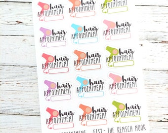 Hair Appointment Planner Stickers | Hair Salon Appointment Stickers | Hairdresser Planner Stickers | Beauty Planner Stickers