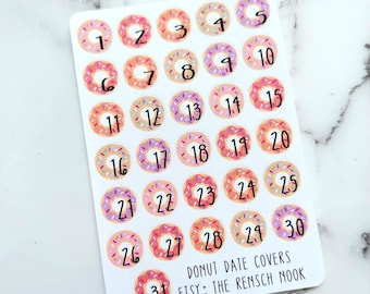 Donut Date Covers Planner stickers - DC003 - Gift for her - Daily Planner - Happy Planner - Summer - Mothers day gift