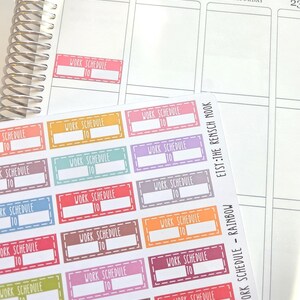 Work Schedule Planner Stickers | Work Shift Planner Stickers | Work Hours Planner Stickers | Employee Planner Stickers image 4