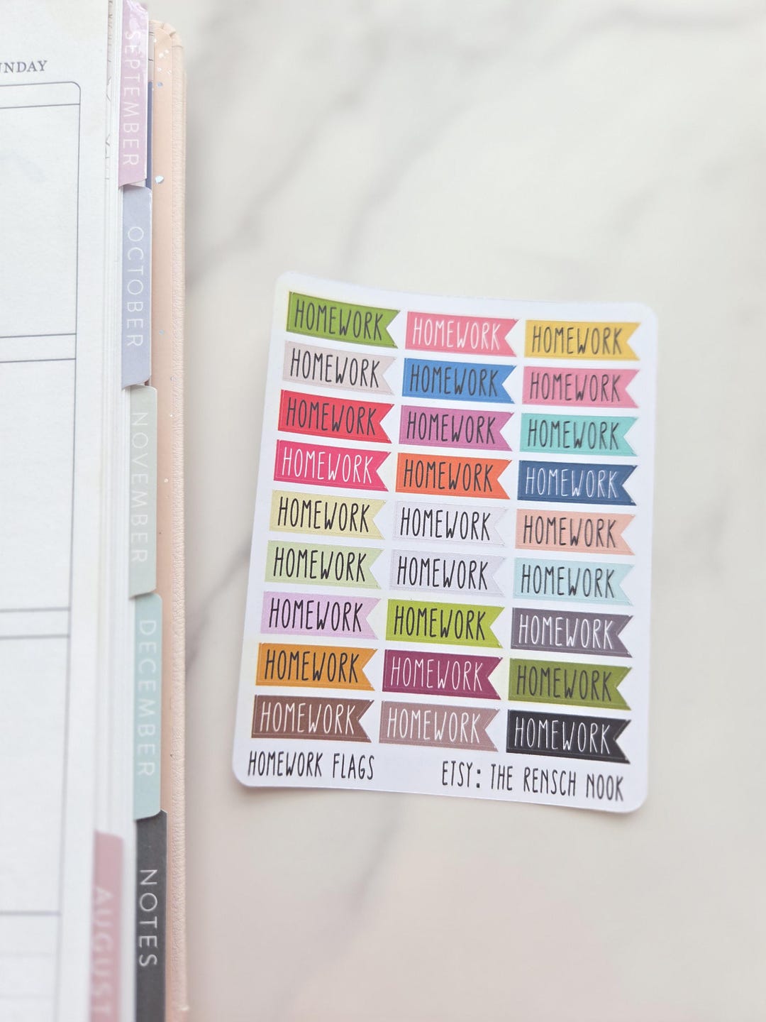 Homework Planner Flag Stickers | Homework Planner Stickers | School ...