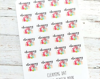 Cleaning Day Planner Stickers | Cleaning Schedule Stickers | Chore Planner Stickers | Home Management | House Cleaning