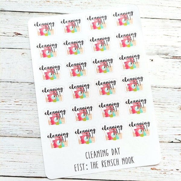 Cleaning Day planner stickers  - 0036 - Happy Planner - Christmas Gift - Gift for her - Daily Planner - declutter, organize