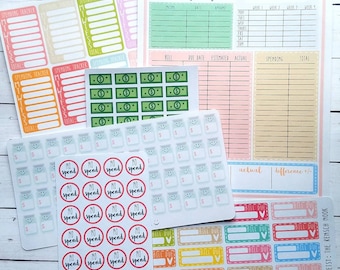 Finance and budget bundle planner stickers - Erin Condren - Happy Planner - gift - bullet journal