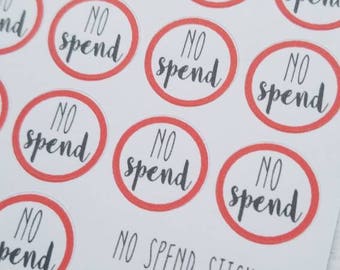 No Spend Planner Stickers | No Spend Challenge Stickers | Budget Planner Stickers | Savings Challenge Stickers | Finance Planner Stickers