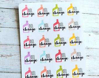 Oil change planner stickers - 0078 - car maintenance - Erin Condren - Happy Planner - Christmas Gift - Gift for her - Daily Planner - chores