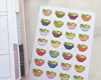 Salad Planner Stickers | Healthy Eating Stickers | Meal Planner Stickers | Nutrition Planner | Food Journal Stickers