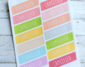Cancelled planner stickers - 0088 - Gift for her - Daily Planner - Filofax -Erin Condren - Happy Planner - Reschedule - Christmas Gift