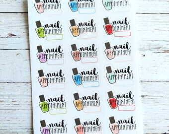 Nail Appointment Planner Stickers | Nail Salon Stickers | Manicure Appointment Stickers | Beauty Planner Stickers | Nail Planner Stickers