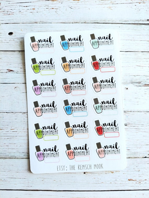 Nail Appointment Planner Stickers - Manicure Pedicure Spa