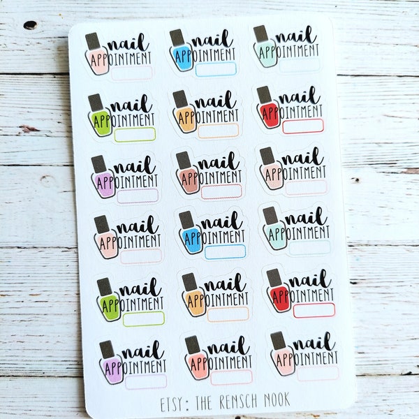 Nail Appointment planner stickers - 0095 - gift for her - Happy Planner - mothers day Gift - manicure - pedicure - spa