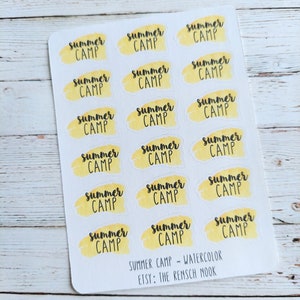 Water color summer camp planner stickers - 0050